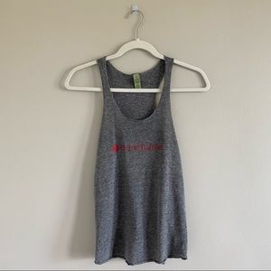 Purr Barre Circle P Gray Racerback Tank Top
